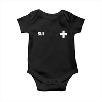 Switzerland Baby Onesie Retro Swiss Flag