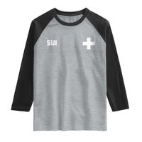 Switzerland Raglan Shirt Retro Swiss Flag