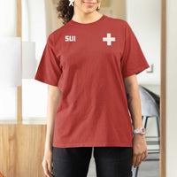 Switzerland T Shirt For Women Retro Swiss Flag