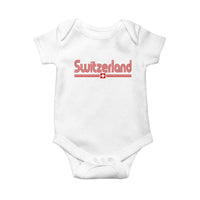 Switzerland Fan Retro Vintage Flag Baby Onesie