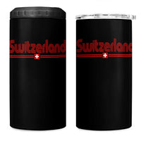 Switzerland Fan Retro Vintage Flag 4 in 1 Can Cooler Tumbler