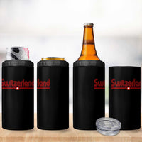 Switzerland Fan Retro Vintage Flag 4 in 1 Can Cooler Tumbler