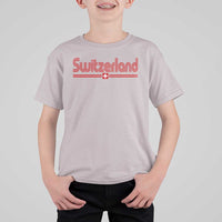 Switzerland Fan Retro Vintage Flag T Shirt For Kid