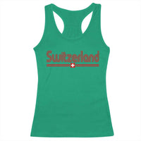 Switzerland Fan Retro Vintage Flag Racerback Tank Top