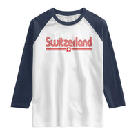 Switzerland Fan Retro Vintage Flag Raglan Shirt