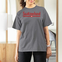 Switzerland Fan Retro Vintage Flag T Shirt For Women