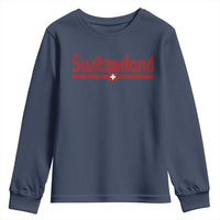 Switzerland Fan Retro Vintage Flag Youth Sweatshirt