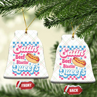 Hotdog Eatin Beef Blastin Queefs Inappropriate Ceramic Ornament Retro Groovy Hotdog Meme Funny Cringe Offensive Humor