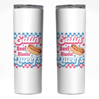 Hotdog Eatin Beef Blastin Queefs Inappropriate Skinny Tumbler Retro Groovy Hotdog Meme Funny Cringe Offensive Humor