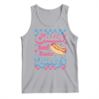 Hotdog Eatin Beef Blastin Queefs Inappropriate Tank Top Retro Groovy Hotdog Meme Funny Cringe Offensive Humor