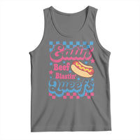 Hotdog Eatin Beef Blastin Queefs Inappropriate Tank Top Retro Groovy Hotdog Meme Funny Cringe Offensive Humor