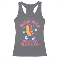 Hotdog Eatin Beef Blastin Queefs Inappropriate Racerback Tank Top Funny Cringe Offensive Humor