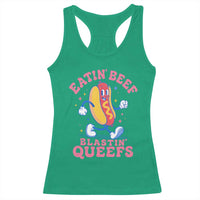 Hotdog Eatin Beef Blastin Queefs Inappropriate Racerback Tank Top Funny Cringe Offensive Humor