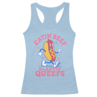 Hotdog Eatin Beef Blastin Queefs Inappropriate Racerback Tank Top Funny Cringe Offensive Humor