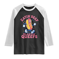 Hotdog Eatin Beef Blastin Queefs Inappropriate Raglan Shirt Funny Cringe Offensive Humor