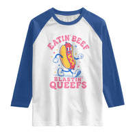 Hotdog Eatin Beef Blastin Queefs Inappropriate Raglan Shirt Funny Cringe Offensive Humor