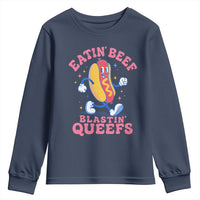 Hotdog Eatin Beef Blastin Queefs Inappropriate Youth Sweatshirt Funny Cringe Offensive Humor