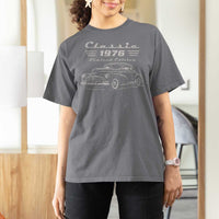 50th Birthday T Shirt For Women Vintage Retro Car Classic 1976 50 Year Old Gift