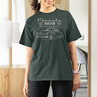 50th Birthday T Shirt For Women Vintage Retro Car Classic 1976 50 Year Old Gift
