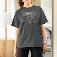 50th Birthday T Shirt For Women Vintage Retro Car Classic 1976 50 Year Old Gift