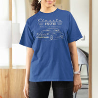 50th Birthday T Shirt For Women Vintage Retro Car Classic 1976 50 Year Old Gift
