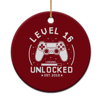 Level 16 Unlocked Video Gamer 16th Birthday Gift Ceramic Ornament Vintage 2010 16 Year Old Gift
