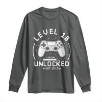 Level 16 Unlocked Video Gamer 16th Birthday Gift Long Sleeve Shirt Vintage 2010 16 Year Old Gift