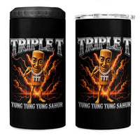 Triple T Tung Tung Tung Sahur Brainrot Meme 4 in 1 Can Cooler Tumbler
