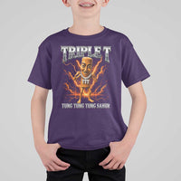 Triple T Tung Tung Tung Sahur Brainrot Meme T Shirt For Kid