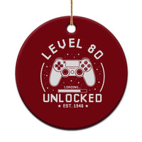Level 80 Unlocked Video Gamer 80th Birthday Gift Ceramic Ornament Vintage 1946 80 Year Old Gift