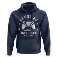 Level 80 Unlocked Video Gamer 80th Birthday Gift Hoodie Vintage 1946 80 Year Old Gift