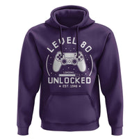 Level 80 Unlocked Video Gamer 80th Birthday Gift Hoodie Vintage 1946 80 Year Old Gift