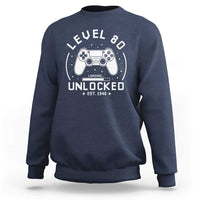 Level 80 Unlocked Video Gamer 80th Birthday Gift Sweatshirt Vintage 1946 80 Year Old Gift