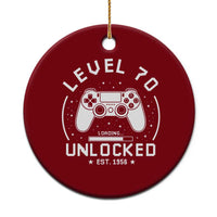 Level 70 Unlocked Video Gamer 70th Birthday Gift Ceramic Ornament Vintage 1956 70 Year Old Gift