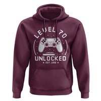 Level 70 Unlocked Video Gamer 70th Birthday Gift Hoodie Vintage 1956 70 Year Old Gift