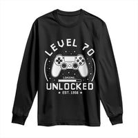 Level 70 Unlocked Video Gamer 70th Birthday Gift Long Sleeve Shirt Vintage 1956 70 Year Old Gift