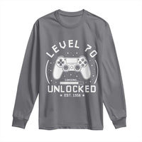 Level 70 Unlocked Video Gamer 70th Birthday Gift Long Sleeve Shirt Vintage 1956 70 Year Old Gift