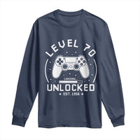 Level 70 Unlocked Video Gamer 70th Birthday Gift Long Sleeve Shirt Vintage 1956 70 Year Old Gift