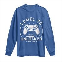 Level 70 Unlocked Video Gamer 70th Birthday Gift Long Sleeve Shirt Vintage 1956 70 Year Old Gift