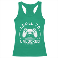 Level 70 Unlocked Video Gamer 70th Birthday Gift Racerback Tank Top Vintage 1956 70 Year Old Gift