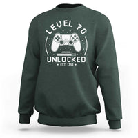Level 70 Unlocked Video Gamer 70th Birthday Gift Sweatshirt Vintage 1956 70 Year Old Gift