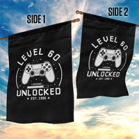 Level 60 Unlocked Video Gamer 60th Birthday Gift Garden Flag Vintage 1966 60 Year Old Gift
