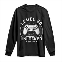 Level 60 Unlocked Video Gamer 60th Birthday Gift Long Sleeve Shirt Vintage 1966 60 Year Old Gift