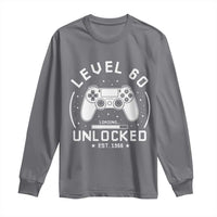 Level 60 Unlocked Video Gamer 60th Birthday Gift Long Sleeve Shirt Vintage 1966 60 Year Old Gift
