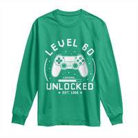 Level 60 Unlocked Video Gamer 60th Birthday Gift Long Sleeve Shirt Vintage 1966 60 Year Old Gift