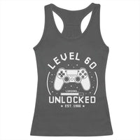 Level 60 Unlocked Video Gamer 60th Birthday Gift Racerback Tank Top Vintage 1966 60 Year Old Gift
