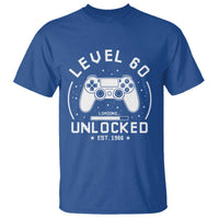 Level 60 Unlocked Video Gamer 60th Birthday Gift T Shirt Vintage 1966 60 Year Old Gift