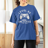 Level 60 Unlocked Video Gamer 60th Birthday Gift T Shirt For Women Vintage 1966 60 Year Old Gift