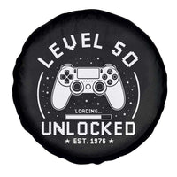 Level 50 Unlocked Video Gamer 50th Birthday Gift Spare Tire Cover Vintage 1976 50 Year Old Gift