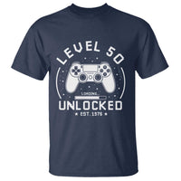 Level 50 Unlocked Video Gamer 50th Birthday Gift T Shirt Vintage 1976 50 Year Old Gift